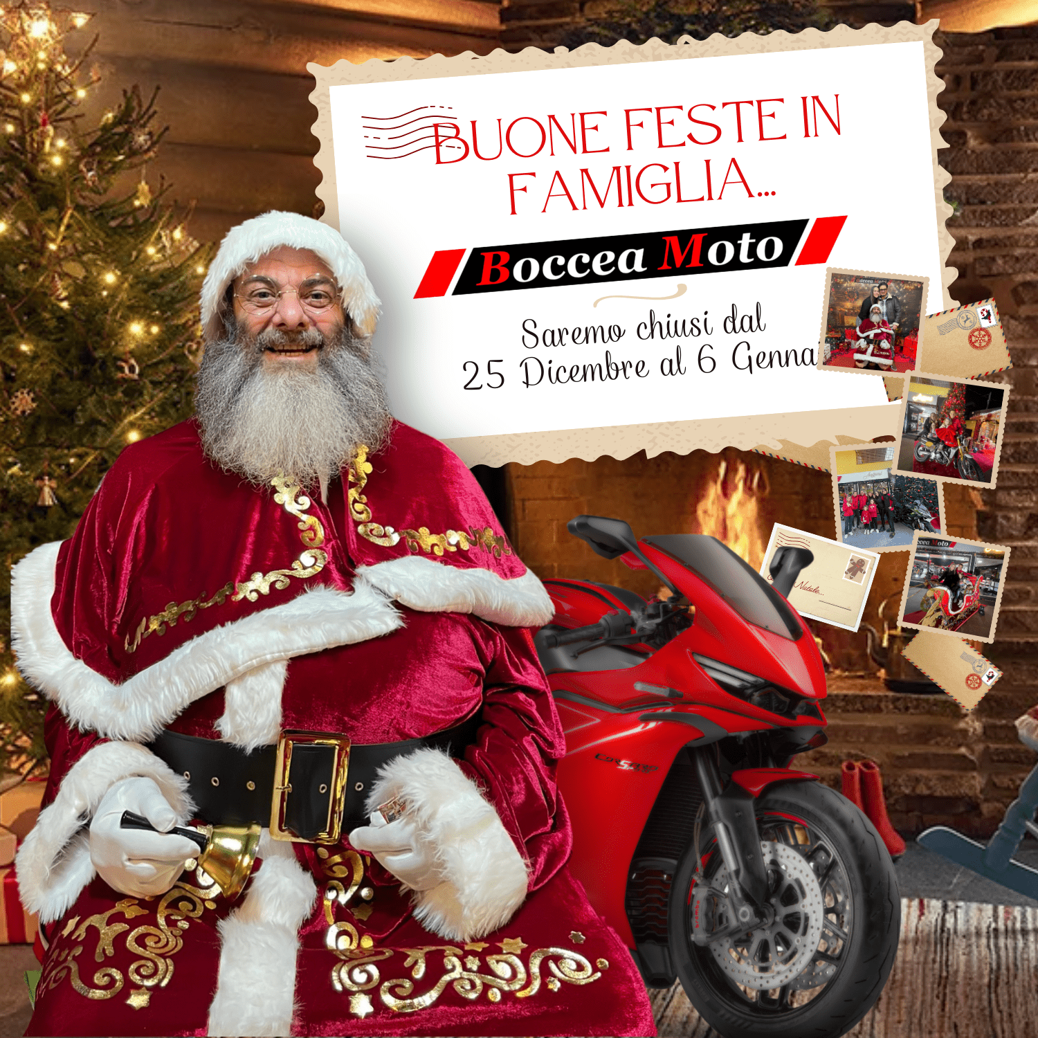 BABBO NATALE atterra da BOCCEA MOTO ROMA il 7 Dicembre 2024 - BM STORE