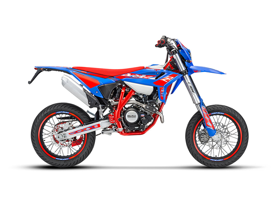 Beta RR MOTARD 125 R 4T, colore blu, veicolo completo
