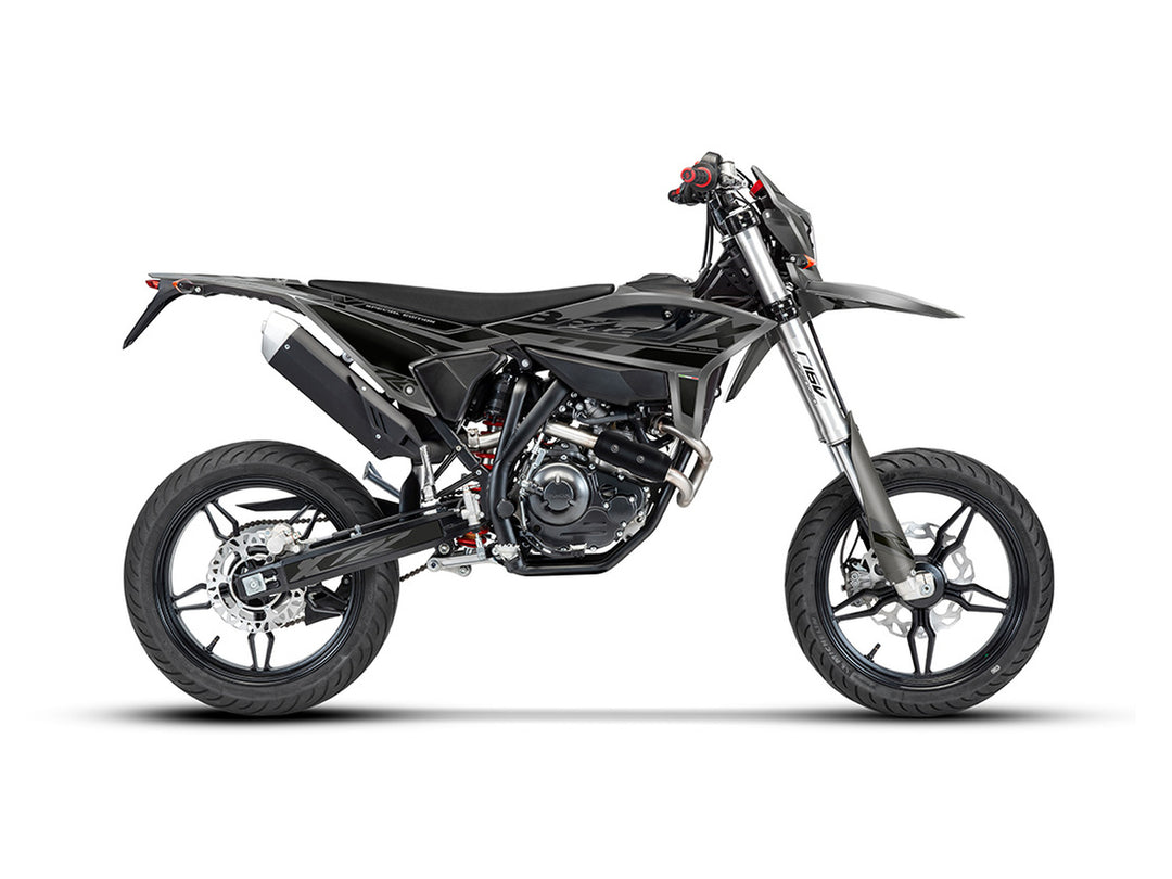 Beta RR MOTARD 125 T X SPECIAL EDITION, colore grigio opaco/nero lucido, veicolo completo