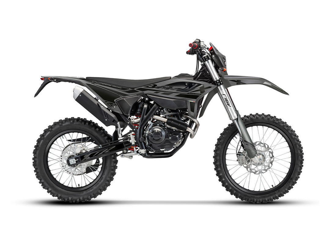 Beta RR X SPECIAL EDITION 4T 125 T, colore grigio opaco/nero lucido, veicolo completo