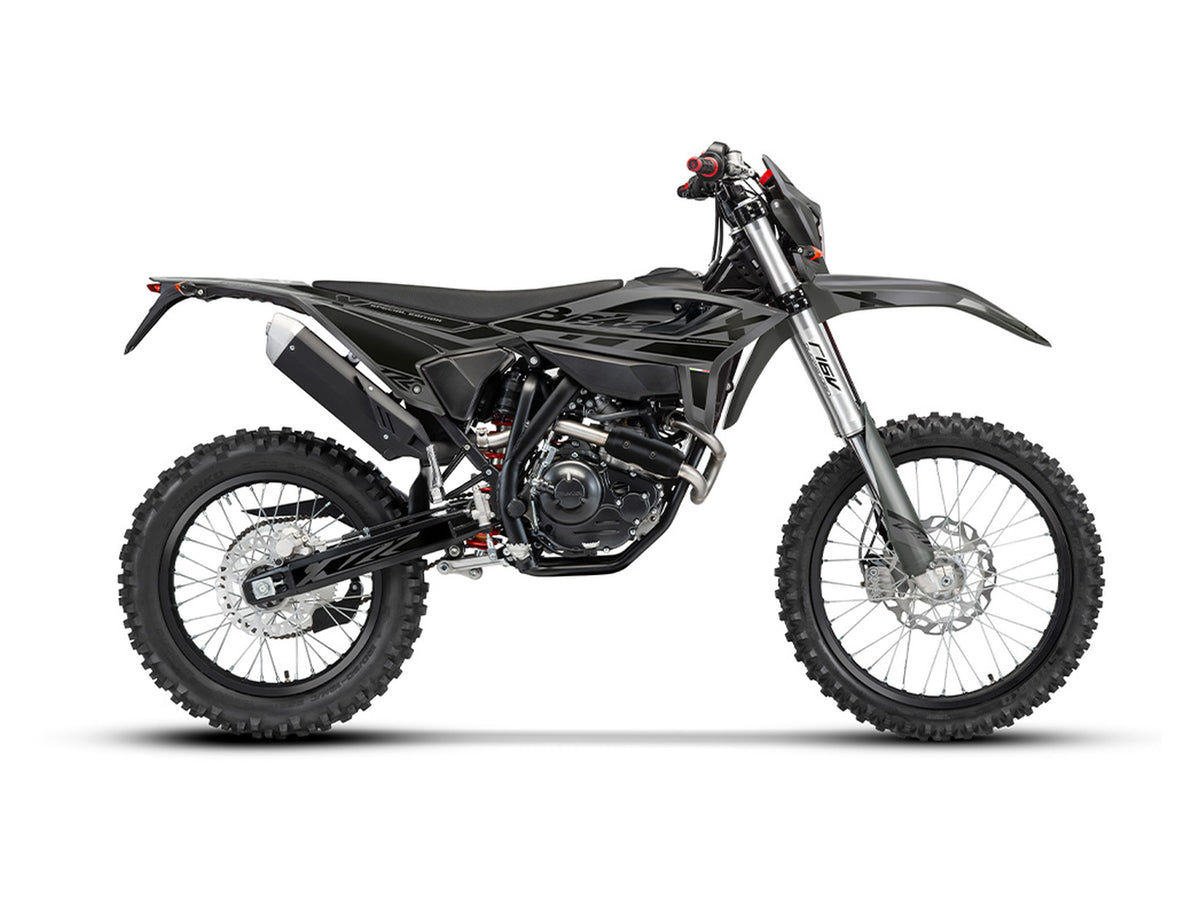 Beta RR X SPECIAL EDITION 4T 125 T, colore grigio opaco/nero lucido, veicolo completo